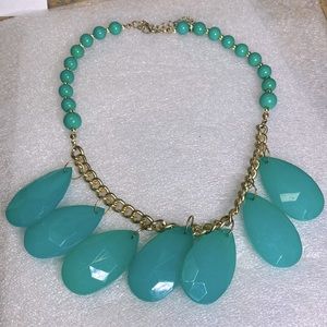 Vintage turquoise gold accented necklace